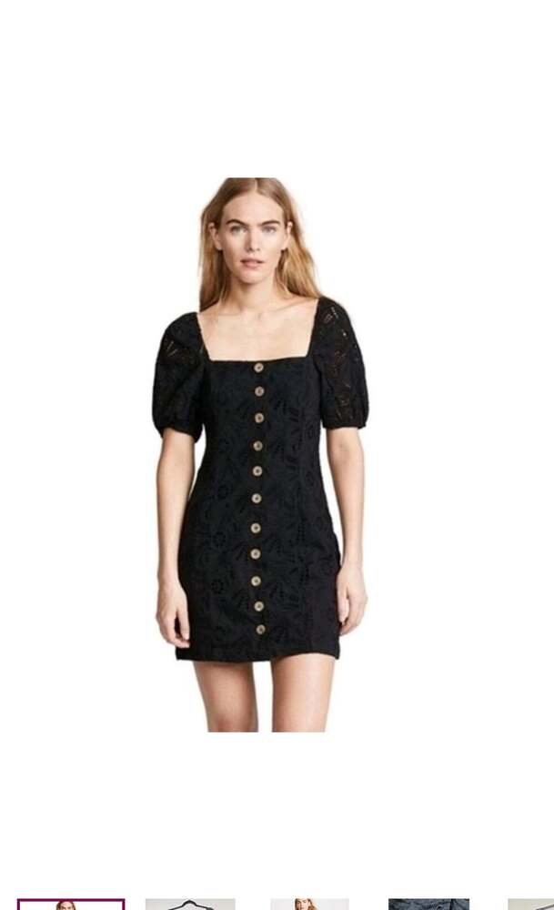 Bohemian Cottagecore Eyelet Button Front Summer Mini Dress